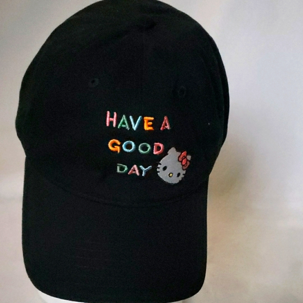 Hello Kitty Black Cap with Colorful Embroidery. NWOT.